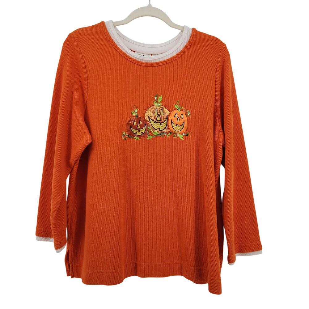 WHITE STAG Women's 16W‎ Longsleeve Pumpkin Theme